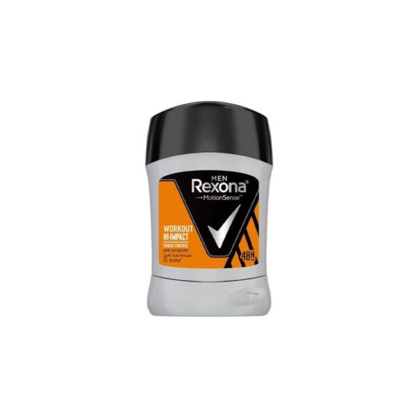 Rexona Workout – مزيل عرق صلب للرجال، 40 غرام | فضي
